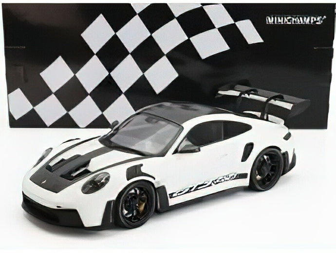 PORSCHE - 911 992 GT3 RS COUPE 2023 - BLACK WHEELS - WHITE BLACK /ミニチャンプス 1/18 ミニカー