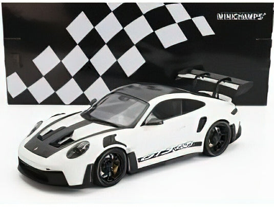 PORSCHE - 911 992 GT3 RS COUPE 2023 - BLACK WHEELS - WHITE BLACK /ミニチャンプス 1/18 ミニカー