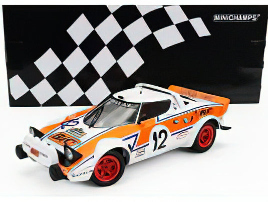 LANCIA - STRATOS HF N 12 RALLY ACROPOLIS 1979 S.LAMBDA - K.FERTAKIS - WHITE ORANGE /ミニチャンプス 1/18 ミニカー