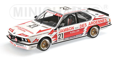 BMW | 6-SERIES 635CSi TEAM BRUN MOTORSPORT N 21 24h SPA 1985 GROHS - BRUN - BOUTSEN | WHITE RED /Minichampsミニチャンプス 1/18 ミニカー