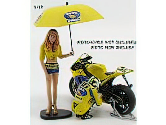 フィギュア- PILOTA VALENTINO ROSSI E RAGAZZA OMBRELLINA MOTOGP 2006 - YELLOW  BLACK /Minichampsミニチャンプス 1/12 ミニカー