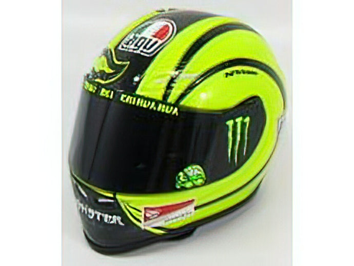 AGV - CASCO HELMET VALENTINO ROSSI MOTOGP GP VALENCIA 2010 - YELLOW BLACK /Minichampsミニチャンプス ヘルメット レプリカ 1/2