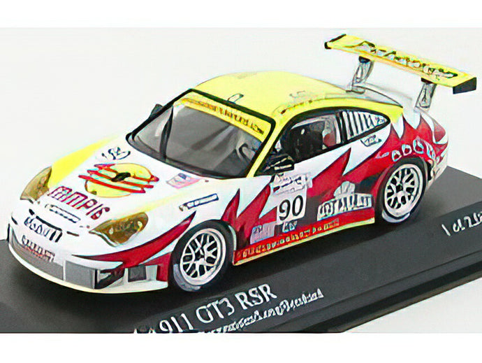 PORSCHE - 911 GT3RSR N 90 2nd 24h LE MANS 2005 BERGMEISTER LONG BERNHARD - WHITE YELLOW RED /Minichamps 1/43 ミニカー