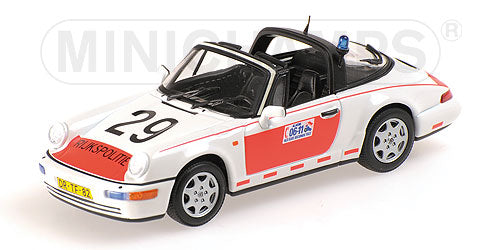 PORSCHEポルシェ  | 911 TARGA SPIDER NETHERLAND POLICE 1991 | WHITE RED /Minichampsミニチャンプス 1/43 ミニカー