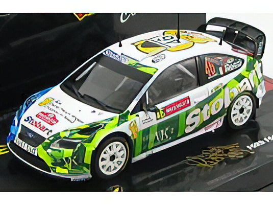FORD ENGLAND - FOCUS RS 07 WRC STOBART N 46 RALLY WALES GB 2008 VALENTINO ROSSI - C.CASSINA - WHITE GREEN BLUE /Minichamps 1/43 ミニカー