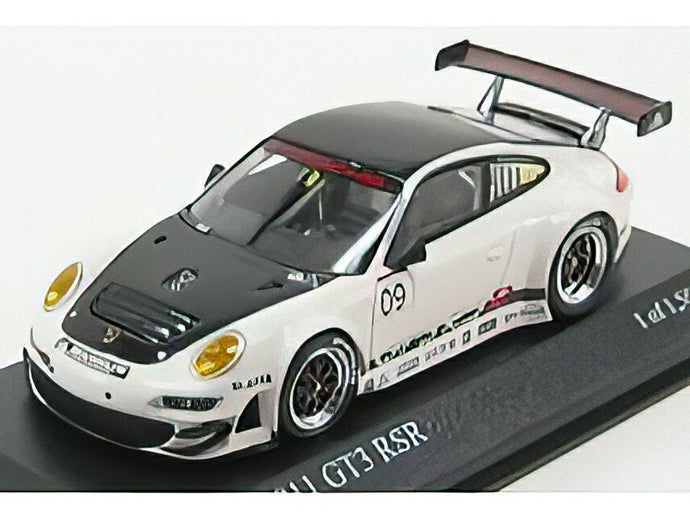 PORSCHE - 911 997-2 GT3RSR N 09 PROMO 2009 - WHITE BLACK /Minichamps 1/43 ミニカー