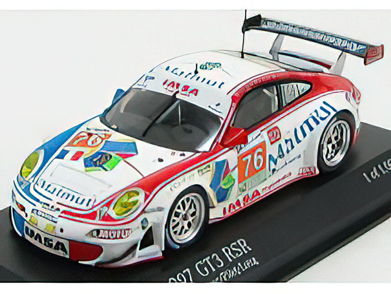 PORSCHE - 991 997 GT3 RSR 4.0L TEAM IMSA PERFORMANCE MATMUT N 76 24h LE MANS 2010 R.NARAC - P.PILET - P.LONG - WHITE RED BLUE /Minichamps 1/43 ミニカー