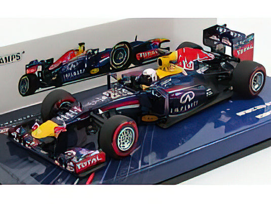 RED BULL - F1 RB9 TEAM INFINITI RED BULL N 1 WINNER BAHRAIN GP 2013 SEBASTIAN VETTEL WORLD CHAMPION - BLUE MET VIOLET MET RED YELLOW /Minichamps 1/43 ミニカー