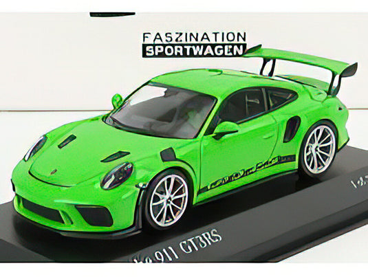 PORSCHE - 911 991-2 GT3 RS COUPE 2018 - SILVER RIMS - LIZARD GREEN /Minichamps 1/43 ミニカー