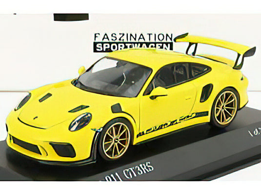 PORSCHE - 911 991-2 GT3 RS COUPE 2018 - GOLDEN RIMS - RACING YELLOW /Minichamps 1/43 ミニカー