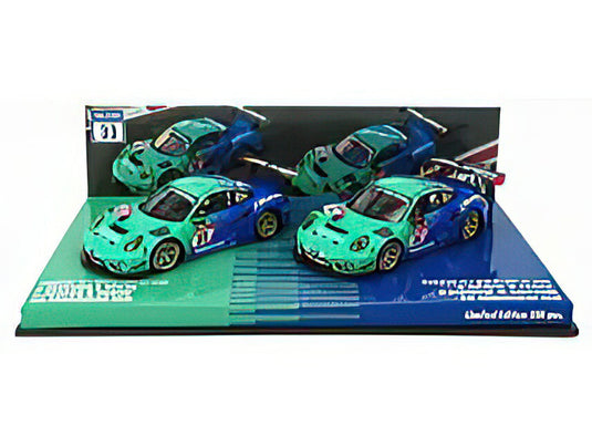 PORSCHE - SET 2X 911 991 GT3 R TEAM FALKEN MOTORSPORTS N 44 24h NURBURGRING 2020 P.DUMBRECK- M.RAGGINGER - S.MULLER - K.BACHLER + N 33 24h NURBURGRING 2020 K.BACHLER - S.MULLER - C.ENGELHART - D.WERNER - LIGHT GREEN BLUE /Minichamps 1/43 ミニカー