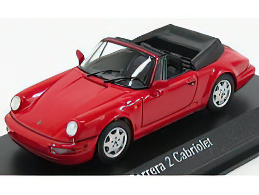 PORSCHE - 911 964 CARRERA 2 CABRIOLET 1990 - RED /Minichamps 1/43 ミニカー