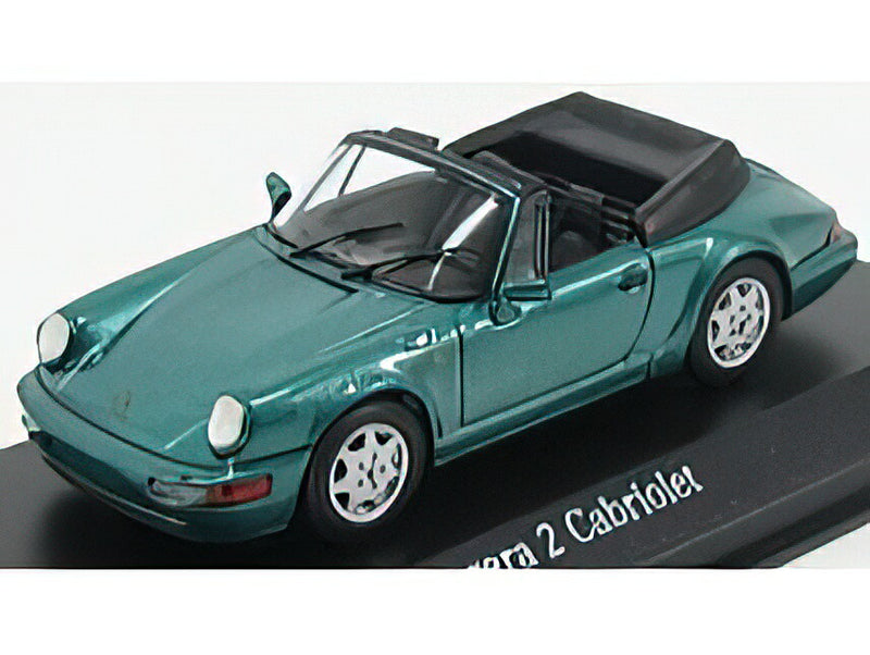 PORSCHE - 911 964 CARRERA 2 CABRIOLET 1990 - GREEN MET /Minichamps 1/43 ミニカー