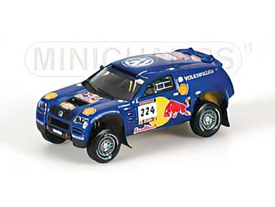 VOLKSWAGEN - RACE TOUAREG RED BULL N 224 RALLY PARIGI-DAKAR 2004 SABY - STEVENSON - BLUE MET RED YELLOW /Minichamps 1/43 ミニカー