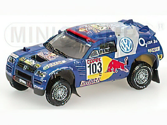 VOLKSWAGEN - RACE TOUAREG RED BULL N 103 WINNER RALLY POR LAS PAMPAS 2005 SABY - PERIN - BLUE /Minichamps 1/43 ミニカー
