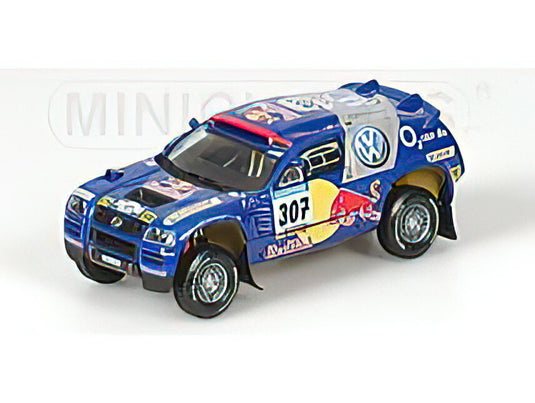 VOLKSWAGEN - RACE TOUAREG RED BULL N 307 RALLY BARCELONA-DAKAR 2005 SABY - PERIN - BLUE MET RED YELLOW /Minichamps 1/43 ミニカー