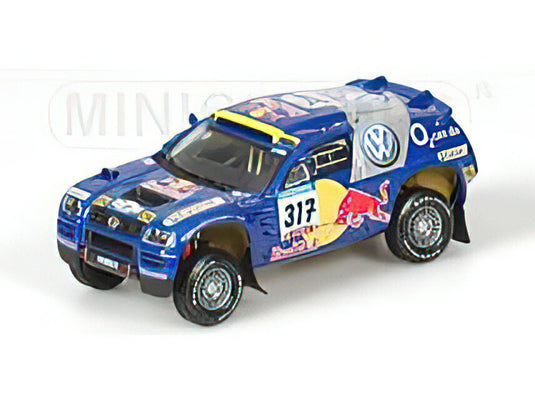 VOLKSWAGEN - RACE TOUAREG N 317 RALLY BARCELONA-DAKAR 2005 GORDON - ZITZEWITZ - BLUE MET RED YELLOW /Minichamps 1/43 ミニカー