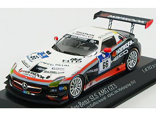 MERCEDES BENZ - SLS AMG GT3 N 66 24h NURBURGRING 2012 KAFFER - FRANKENHOUT - SIMONSEN - BLACK WHITE ORANGE /Minichamps 1/43 ミニカー