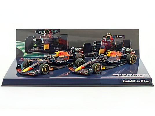 【予約】RED BULL - F1 SET 2X RB18 TEAM ORACLE RED BULL RACING N 1 WINNER SAUDI ARABIAN GP 2022 MAX VERSTAPPEN + RB18 TEAM ORACLE RED BULL RACING N 11 POLE POSITION SAUDI ARABIAN GP 2022 SERGIO PEREZ - MATT BLUE YELLOW RED /Minichamps 1/43 ミニカー