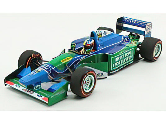 BENETTON - F1 B194 FORD MILD SEVEN (CAR OF MICHAEL SCHUMACHER 1994 WORLD CHAMPION) DEMONSTRATION RUN GP BELGIUM SPA 2017 MICK SCHUMACHER - BLUE GREEN /Minichamps 1/18 ミニカー