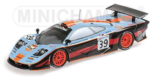 McLARENマクラーレン | F 1 GTR 6.0L V12 TEAM GULF DAVIDOFF GTC RACING N 39 24h LE MANS 1997 R.BELLM - A.G.SCOTT - M.SEKIYA | LIGHT BLUE RED /Minichampsミニチャンプス 1/18 ミニカー