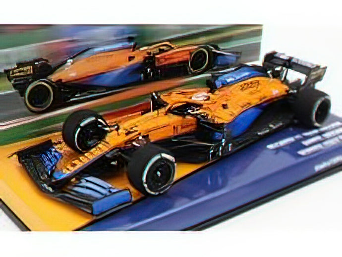 McLARENマクラーレン - F1 MCL35L MERCEDES M12 EQ POWER+ TEAM McLARENマクラーレン N 3 WINNER MONZA ITALY GP 2021 DANIEL RICCIARDO - ORANGE LIGHT BLUE /Minichampsミニチャンプス 1/43 ミニカー