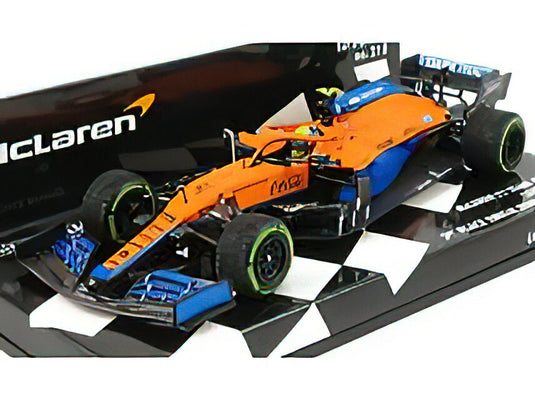 McLAREN - F1 MCL35L MERCEDES M12 EQ POWER+ TEAM MCLAREN N 4 3rd EMILIA ROMAGNA ITALY GP 2021 LANDO NORRIS - ORANGE LIGHT BLUE /Minichamps 1/43 ミニカー