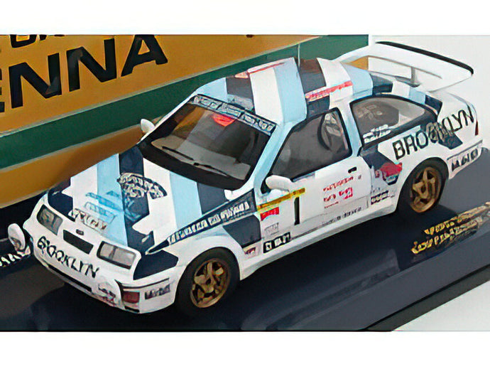 FORD ENGLAND - SIERRA RS COSWORTH N 1 RALLY TEST CAR 1986 AYRTON SENNA - WHITE BLUE /Minichamps 1/43 ミニカー