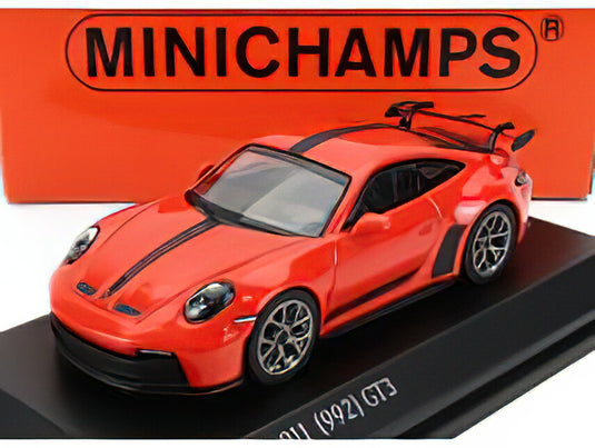 PORSCHE  911 992 GT3 COUPE 2021 - ORANGE BLACK/Minichamps 1/64ミニカー