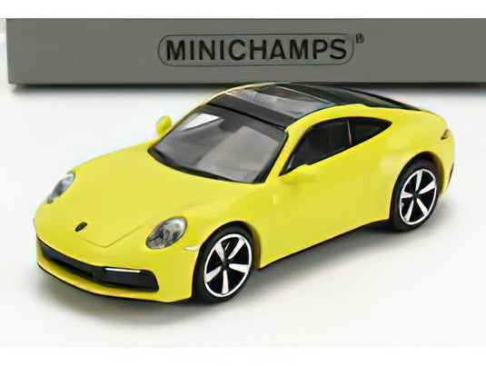 PORSCHE  911 992 CARRERA 4S COUPE 2019 - YELLOW/Minichamps 1/87ミニカー