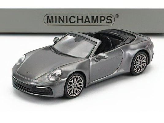 PORSCHE  911 992 CARRERA 4S CABRIOLET OPEN 2019 - GREY MET/Minichamps 1/87ミニカー