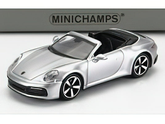 PORSCHE  911 992 CARRERA 4S CABRIOLET OPEN 2019 - SILVER/Minichamps 1/87ミニカー