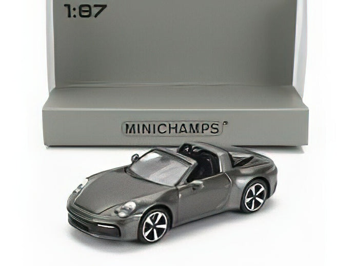 PORSCHE  911 992 TARGA 4 SPIDER 2020 - DARK GREY GREEN MET/Minichamps 1/87ミニカー