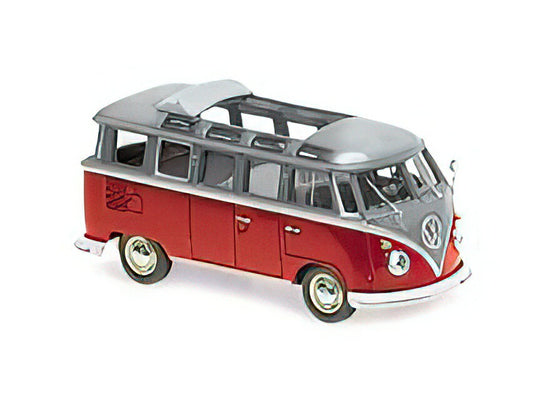 【予約】2023年発売予定VOLKSWAGEN - SAMBA MINIBUS BUS 1961 - GREY RED /Minichamps 1/43 ミニカー