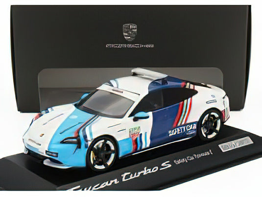 PORSCHE - TAYCAN TURBO S 2019 SAFETY CAR FORMULA-E 2023 - WHITE BLUE /Minichampsミニチャンプス 1/43ミニカー