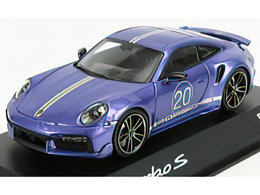 PORSCHE - 911 992 TURBO S COUPE N 20 CHINA 20th ANNIVERSARY 2020 - BLUE PURPLE /Minichamps 1/43 ミニカー