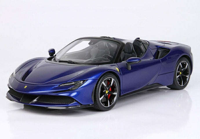 FERRARIフェラーリ SF90 STRADALE HYBRID SPIDER 1000hp 2020 - CON VETRINA - WITH SHOWCASE | BLU ELETTRICO - BLUE MET /BBR 1/18 ミニカー