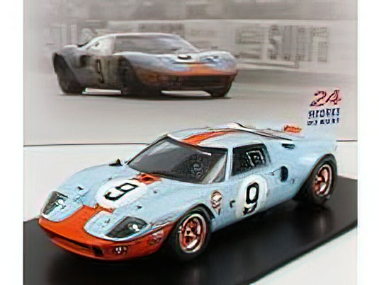 FORD USA - GT40 4.9L V8 TEAM JW AUTOMOTIVE ENGINEERING GULF N 9 WINNER 24h LE MANS 1968 L.BIANCHI - P.RODRIGUEZ - LIGHT BLUE ORANGE /Sparkスパーク 1/18 ミニカー