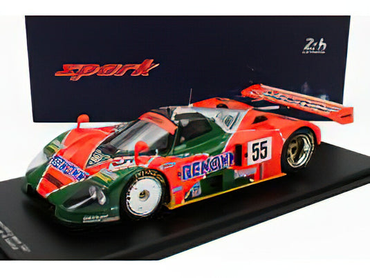 MAZDA - 787B 2.6L TEAM MAZDASPEED CO. LTD. N 55 WINNER 24h LE MANS 1991 B.GACHOT - J.HERBERT - V.WEIDLER  ORANGE GREEN SILVER /スパーク 1/18 ミニカー