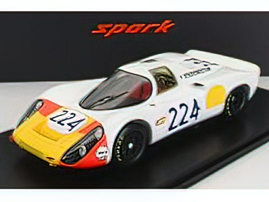 PORSCHEポルシェ 907 COUPE N 224 WINNER TARGA FLORIO 1968 V.ELFORD - U.MAGLIOLI - CON VETRINA  SPECIAL BOX - WHITE YELLOW /Sparkスパーク 1/18 ミニカー