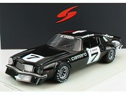 CHEVROLET - CAMARO COUPE N 7 WINNER IROC MICHIGAN 1974 B.UNSER - CON VETRINA - WITH SHOWCASE - BLACK /Sparkスパーク 1/18 ミニカー