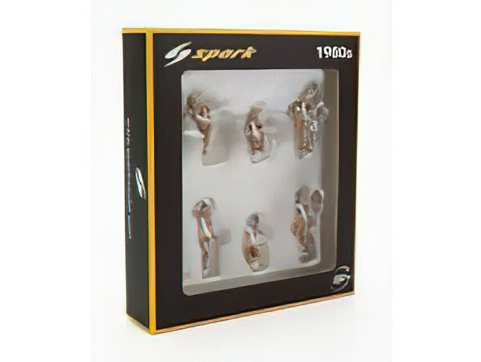 FIGURES - SET 6X GRID GIRLS 1980s - WHITE PINK /Spark 1/43ミニカー