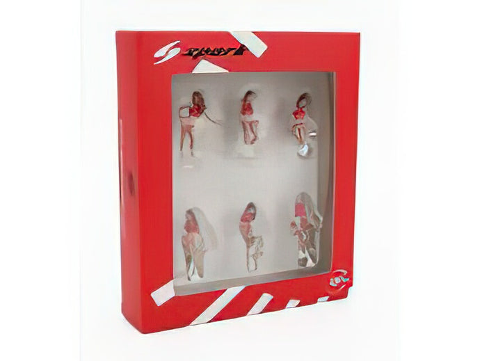 FIGURES - SET 6X GRID GIRLS 1990s - PINK RED /Spark 1/43ミニカー