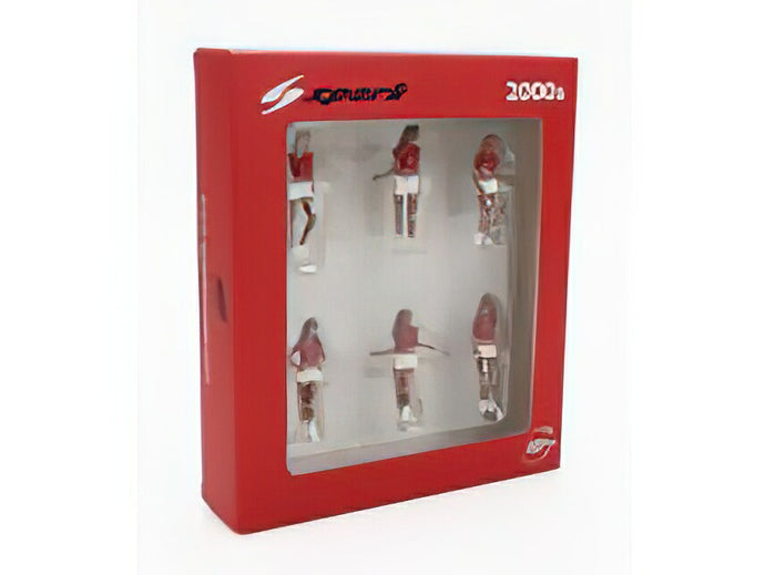FIGURES - SET 6X GRID GIRLS 2000s - PINK RED WHITE /Spark 1/43ミニカー