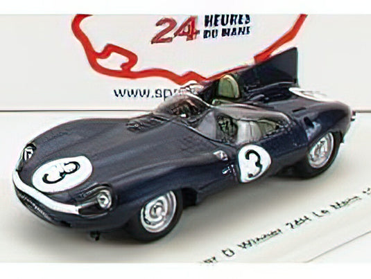 JAGUAR - D-TYPE TEAM ECURIE ECOSSE N 3 WINNER 24h LE MANS 1957 R.FLOCKHART - I.BUEB - BLUE MET /Sparkスパーク 1/43ミニカー