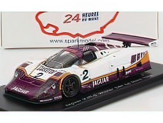 JAGUAR - XJR-9 7.0L V12 TEAM TOM WALKINSHAW RACING N 2 WINNER 24h LE MANS 1988 J.DUMFRIES - J.LAMMERS - A.WALLACE - WHITE VIOLET /Sparkスパーク 1/43ミニカー