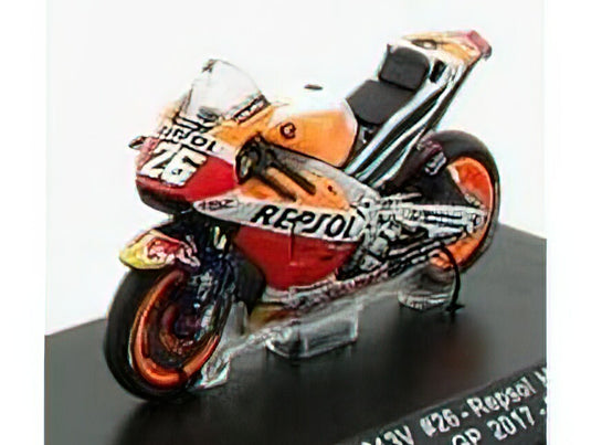 HONDAホンダ RC213V TEAM HONDA REPSOL N 26 WINNER SPAIN MOTOGP 2017 DANI PEDROSA - RED WHITE ORANGE /Sparkスパーク 1/43 ミニカー