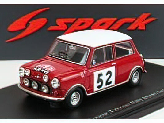 MORRIS - MINIミニCOOPER S N 52 WINNER RALLY MONTECARLO 1965 T.MAKINEN - P.EASTER - RED WHITE /Sparkスパーク 1/43 ミニカー