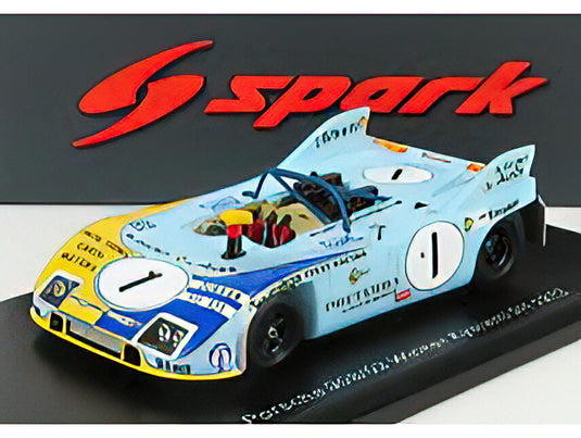 PORSCHEポルシェ 908/3 SPIDER N 1 WINNER 9h KYALAMI 1973 R.JOST - H.MULLER - LIGHT BLUE YELLOW  /SPARK  1/43 ミニカー