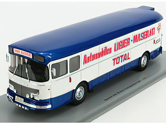 SAVIEM - S105M AUTOBUS TRANSPORTER SERVICE COURSE LIGIER MASERATI 1974 - BLUE WHITE  /SPARK  1/43 ミニカー